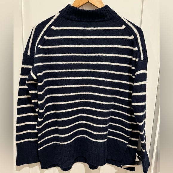 Ralph Lauren Striped Merino Wool Sweater small petite navy and white old money D - Picture 11 of 12